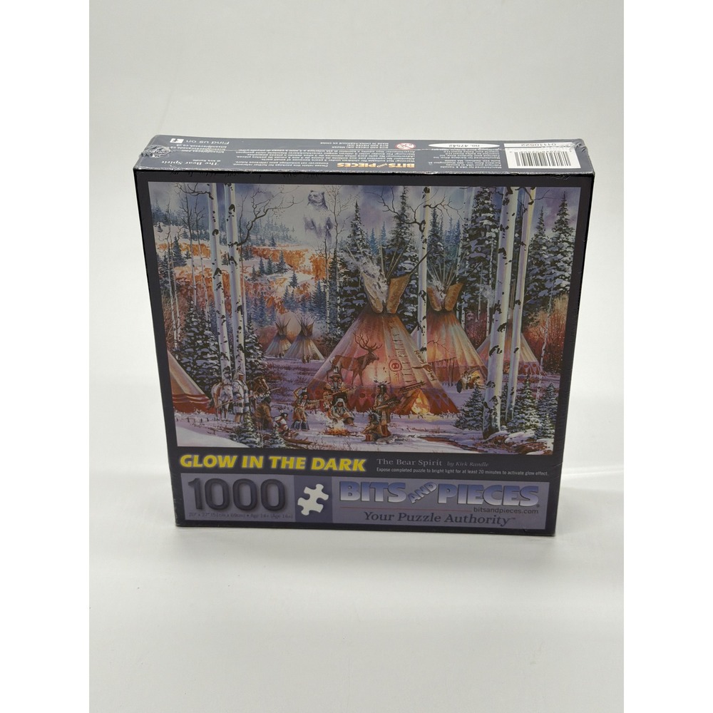 Bits and Pieces The Bear Spirit 1000 Piece Glow in the Dark Puzzle Kirk Randle